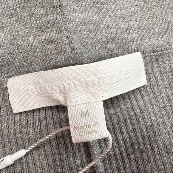 NWT Adyson Parker ribbed knit gray pants loungewear pull on medium - Picture 2 of 13